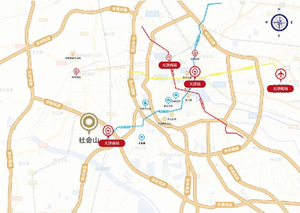 天津社会山会议中心交通路线图